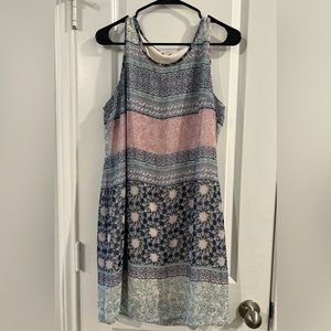 Patterned Short Sleeve Dress